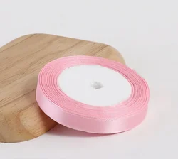 Elegant Pink Silk Satin Ribbon - 25 Yards for DIY Crafts, Gift Wrapping & Special Occasions (6mm light pink)