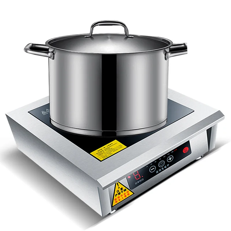 Commercial Induction Cooker 5000W Plane High Power Oyster Soup Water Stirring Induction Cooker