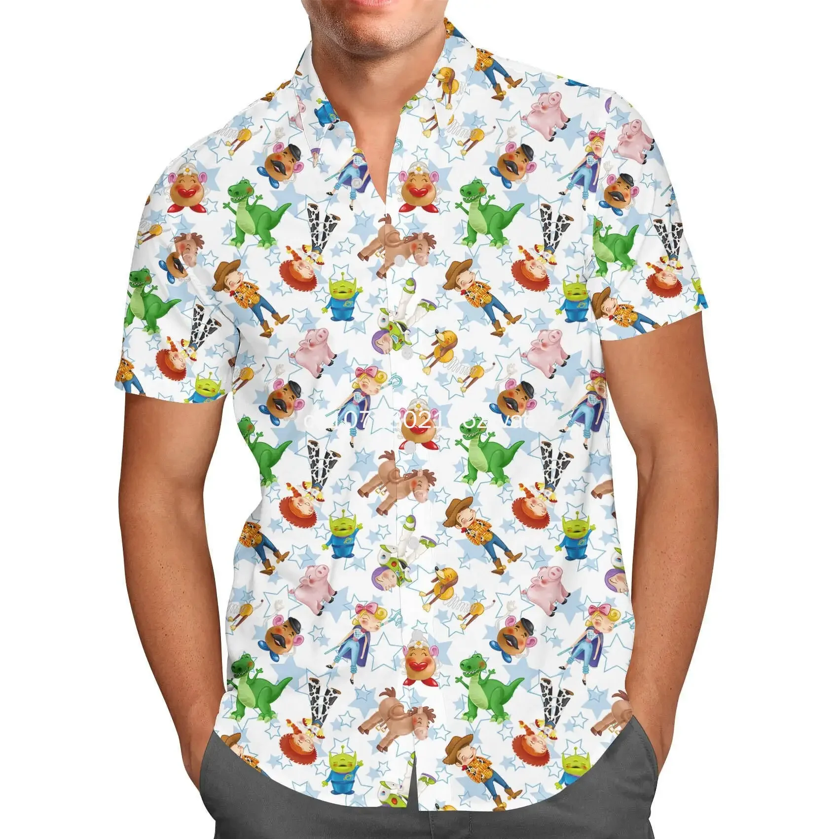2024 New Buzz Lightyear Hawaiian Shirt Men's Short Sleeve Shirt Toy Story Movie Hawaiian Shirt Disney Beach Shirt 5
