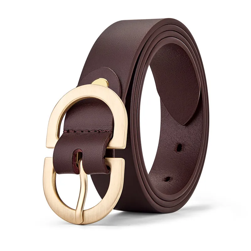 

Emperor Paul Belt two-layer cowhide all-in-one new women's belt needle buckle women's belt belt decoration