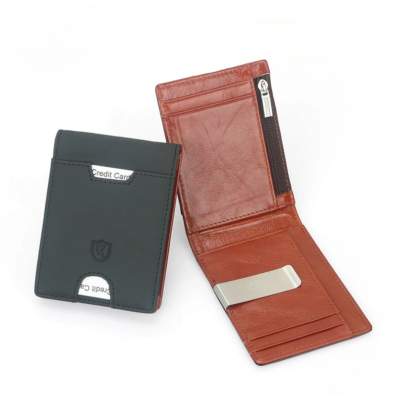 New style RFID men's top layer cowhide dollar wallet fashion casual cowhide wallet wallet wallet