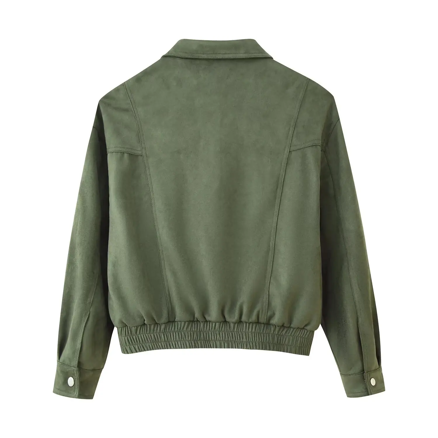 Solid Short Jacket Elastic Hem Long Sleeve Jackets For Women Autumn Winter Zipper Coat Fashion Women's Jackets Streetwear