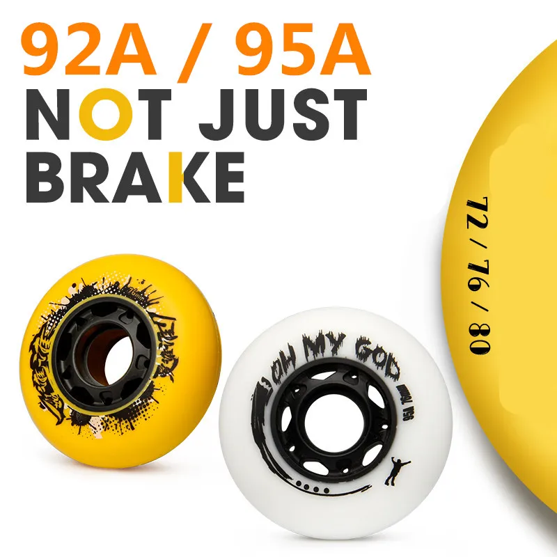 

4 Pieces Roller Skate Wheels 92A 95A Super Hardest Slide Skating Wheel 72mm 76mm 80mm Inline Street Skates Tyre for Patines