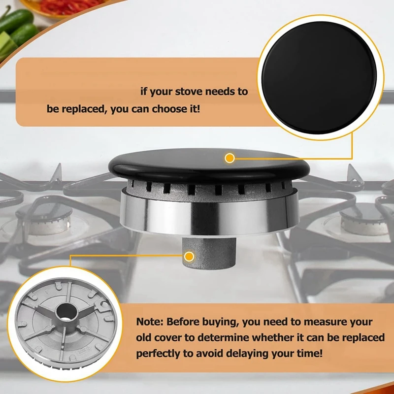 Cooker Hob Gas Burner Cap 55Mm 75Mm 100Mm Oven Gas Hob Burner Crown Flame Cap Kitchen Accessories 4 Pcs gas stove parts