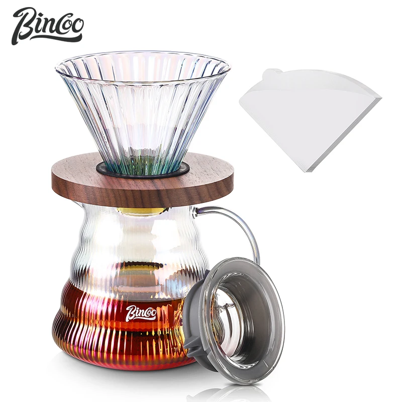 Bincoo Pour Over Coffee Set 600ml Borosilicate Glass V02 Coffee Dripper