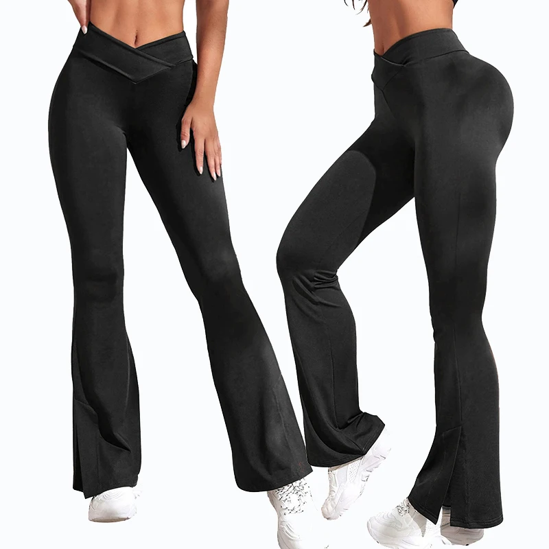 Flare Leggings Yoga Pants Women High Waist Wide Leg Pants Women Gym Sports  Black Flared Pant Plus Size Dance Trousers 2023 New - AliExpress