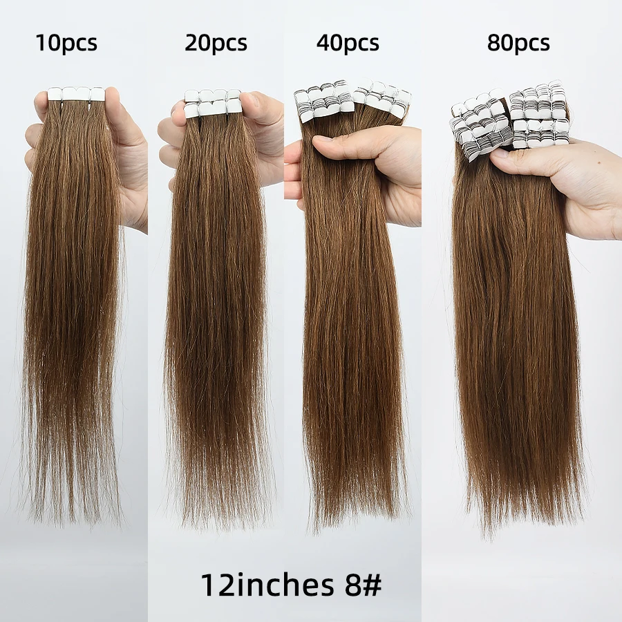 Tape In Human Hair Extensions Black Blonde Non-Remy Seamless European Skin Weft Soft Natural Extensions 10pcs human hair extensions hair extensions