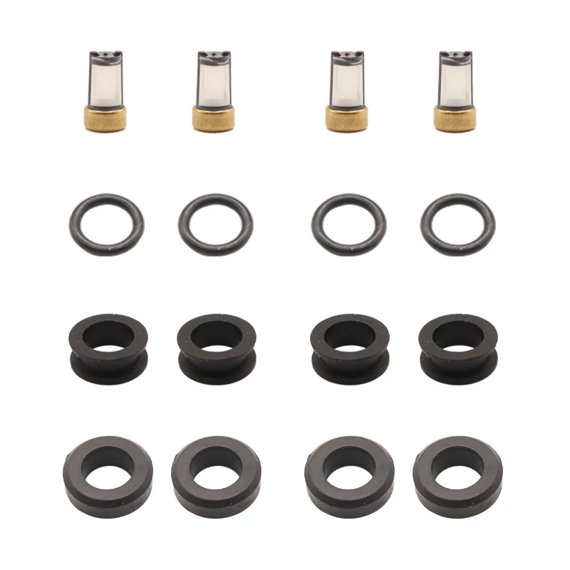 4 set Fuel Injector Service Repair Kit Filters Orings Seals Grommets for INP-780 INP-781 Mazda Protege 1.8L 626 2.0L 99-02