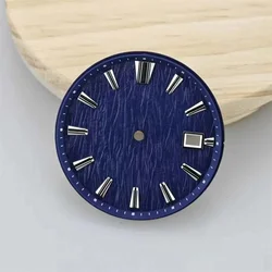 Enhanced Multicolor Watch Dial 33.5mm - Black, White, Blue, Green - DIY Watchmaking Accessories, No Logo (Dark Blue)