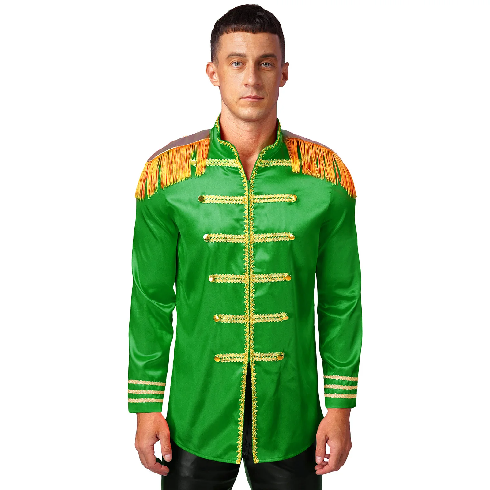 Herren Halloween Mittelalter SGT Sergeant Pfeffer Kostüm Quaste Jacken Mantel Hippie Lange Oberbekleidung Karneval Party Cosplay Dress Up – Detail 28