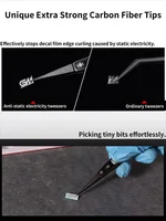 DSPIAE model making tool, anti-static straight pointed elbow specialized precision tweezers AT-TZ series 2