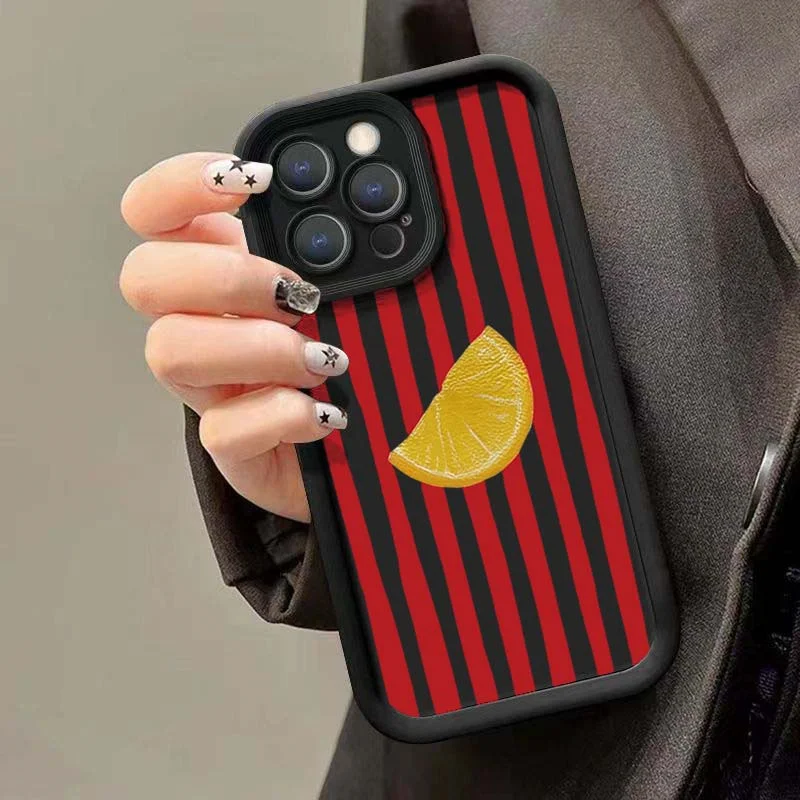 Summer Lemon Cool Stripe Phone Case - Soft Cover