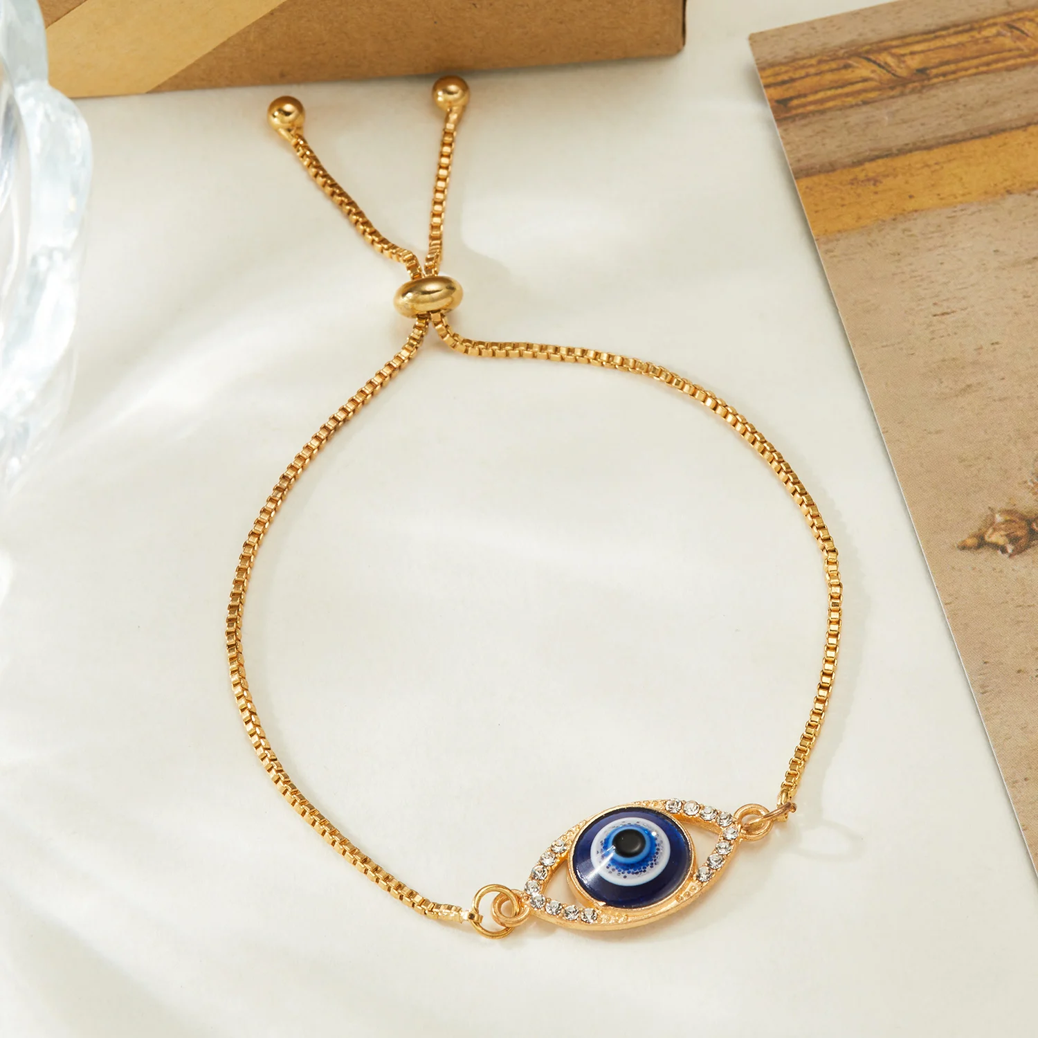 Neue Mode Türkische Blaue Bösen blick Armband Für Frauen Einfache Einstellbare Glück Kette Zirkon Auge Armband Schmuck Geburtstag Geschenke – Detail 9