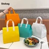 StoBag 50pcs Wholesale Color Non-woven Insulation Tote Bag Portable Fabric for Food Drinks Package Keep Warm Cold Delivery Pouch 1