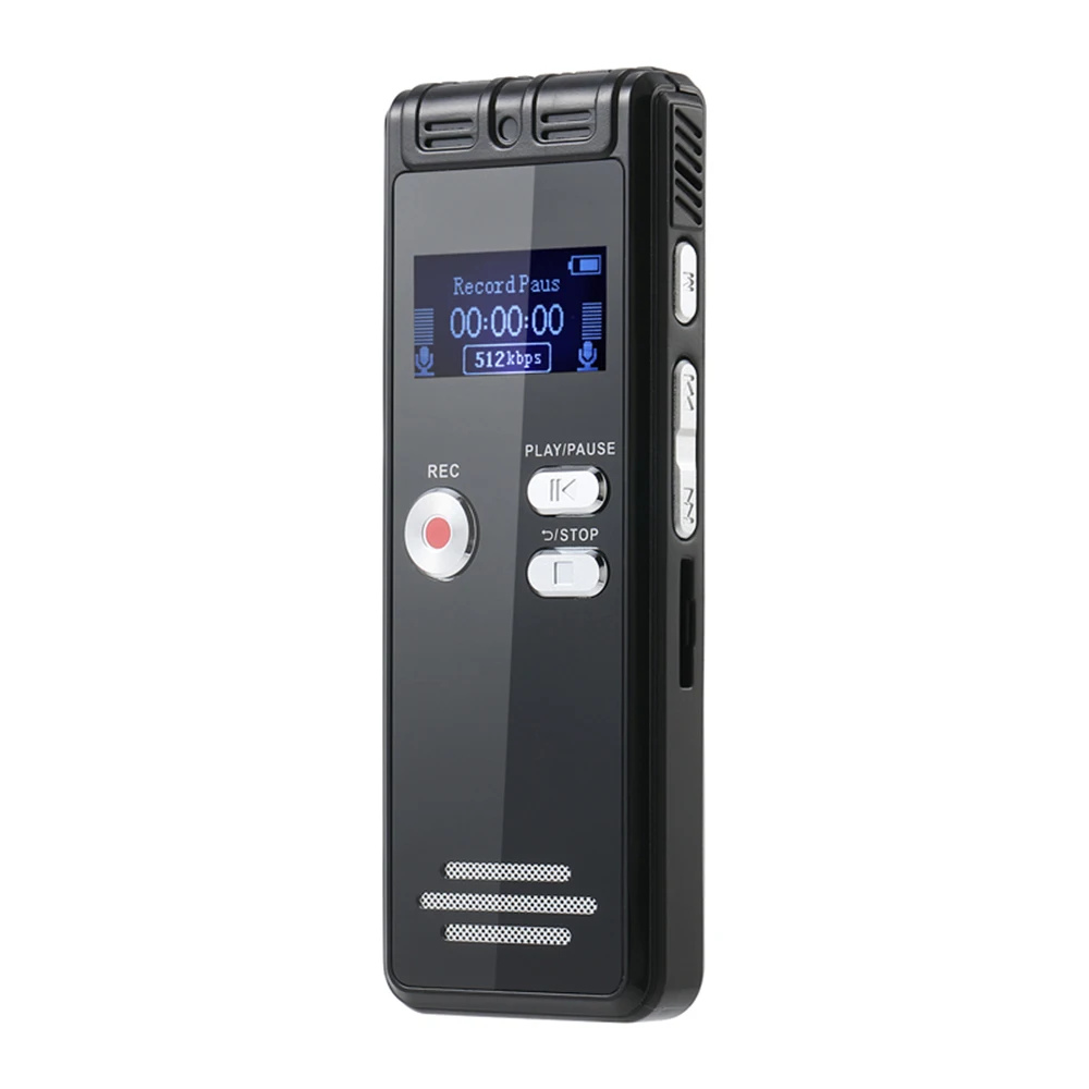 64G Digital Voice Recorder Activated Record Playback MP3 Music Player with Mic and Speaker 1536KBPS HD Recording Support Passwor