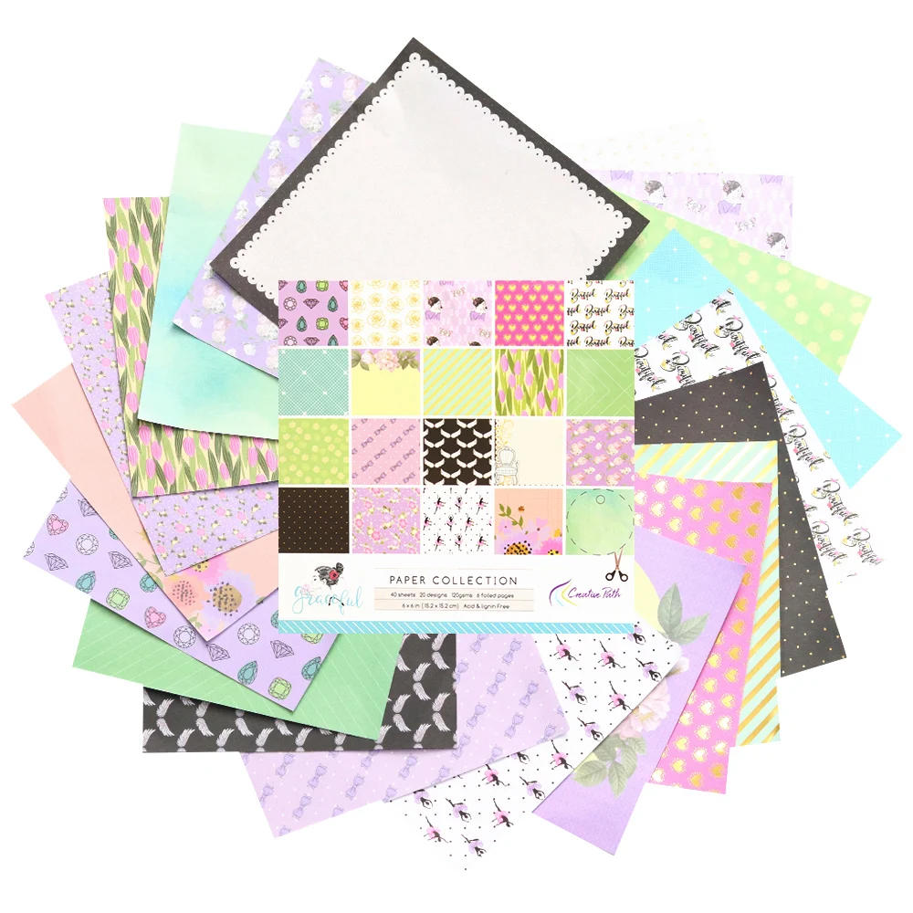 크리 에이 티브 경로 6x6 인치 Scrapbooking 용품 디자이너 패턴 공예 종이 장식 배경 종이 접기 팩 산성 무료