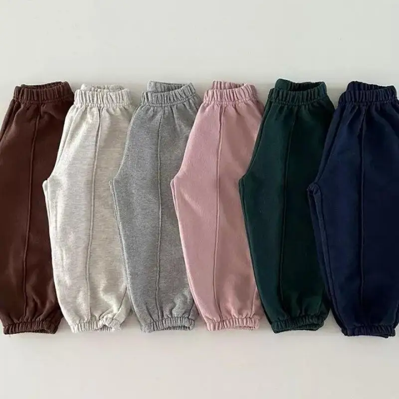 2025 Autumn Baby Loose Trousers Children Casual Pants Boys Girls Solid Sweatpants Infant Toddler Sport Pants Kids Clothes kids trousers