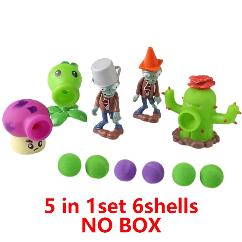 Plants vs. Zombies Deluxe Toy Set - Peashooter, Chomper, Winter Melon & Conehead Zombie Game Figures