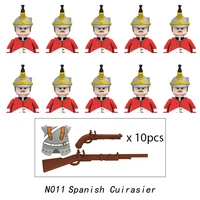 10pcs Napoleonic Wars Military Soldiers Building Blocks WW2 Mini Figures French British Fusilier Rifles Weapons Toys For Kids 2