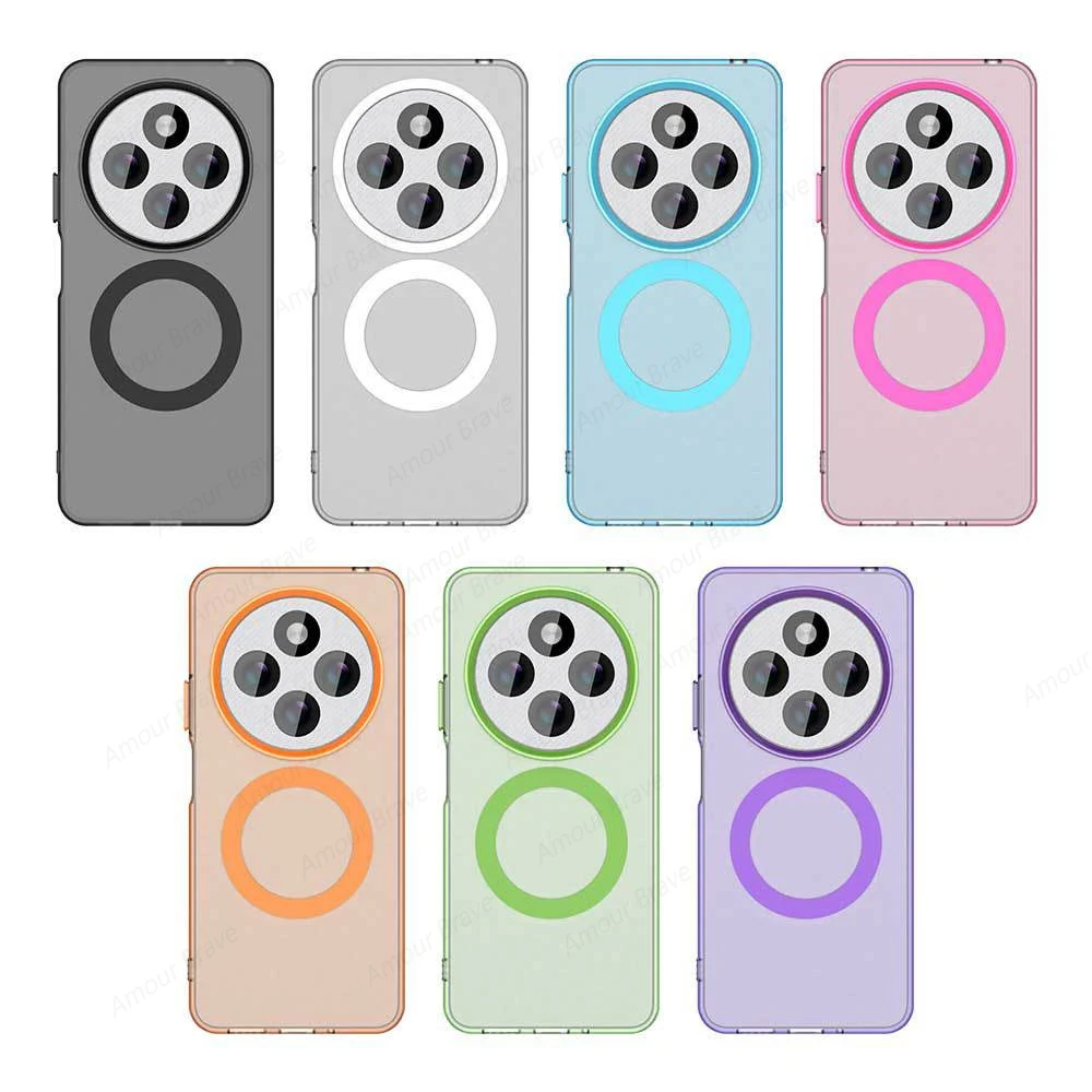 Sleek Matte Clear Shockproof Phone Case with Magnetic Cover Compatibility