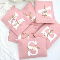 Personalized Custom Name Bridesmaid Cosmetic Bags Girls Neceser Makeup Bag Travel Toiletry Pouch Wedding Birthday Gifts for Her 1