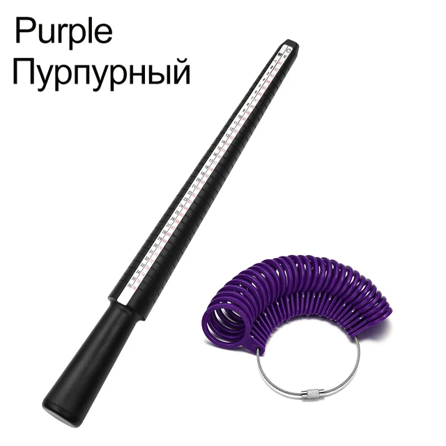 1pcs Professional Jewelry Tools Ring Mandrel Stick Finger Gauge Ring Sizer Measuring UK/US Size For DIY Jewelry Size Tool Sets stick-Purple