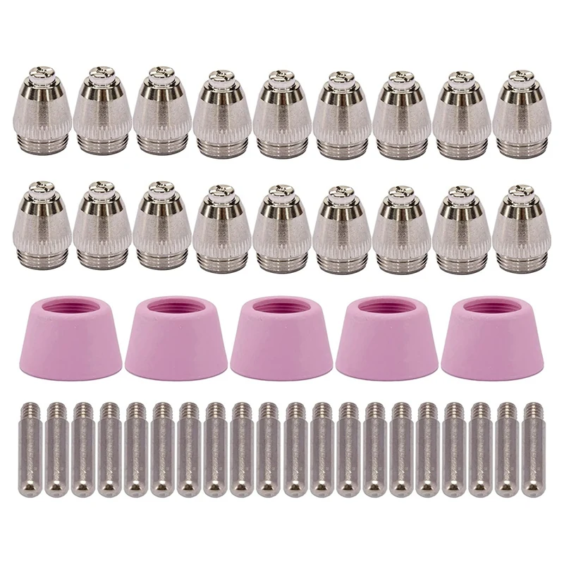 

45PK Plasma Cutter Torch Consumables Electrode Nozzles Cups Kit For AG-60 SG-55 WSD-60 Fit CUT-60 LGK-60 Plasma Cutter