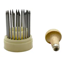 23pcs Bead Grain Tool Set Graver Beader with Graver Wood Handle for Goldsmith Diamond Stone Setting Graver Jeweler Jewelry Tools