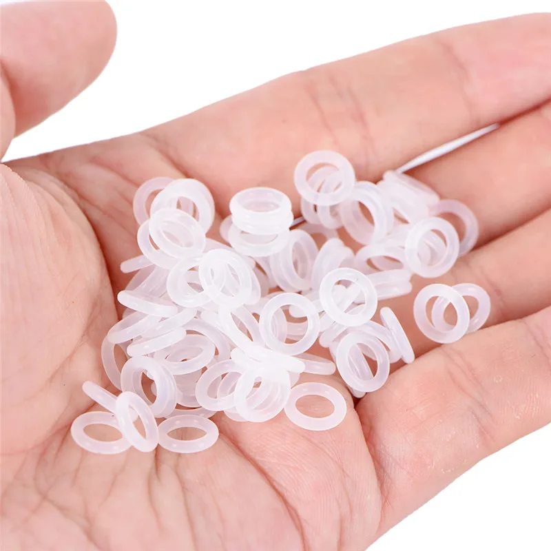 120Pcs Environmentally Friendly Transparent Silicone O-ring Rubber Sealing Ring Accessory