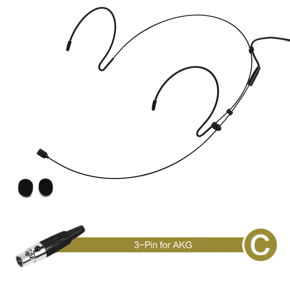 Microphone Small Ear Hooks Double Earhook Headset Mic Headworn Microphone For Shure Wireless headworn microphone