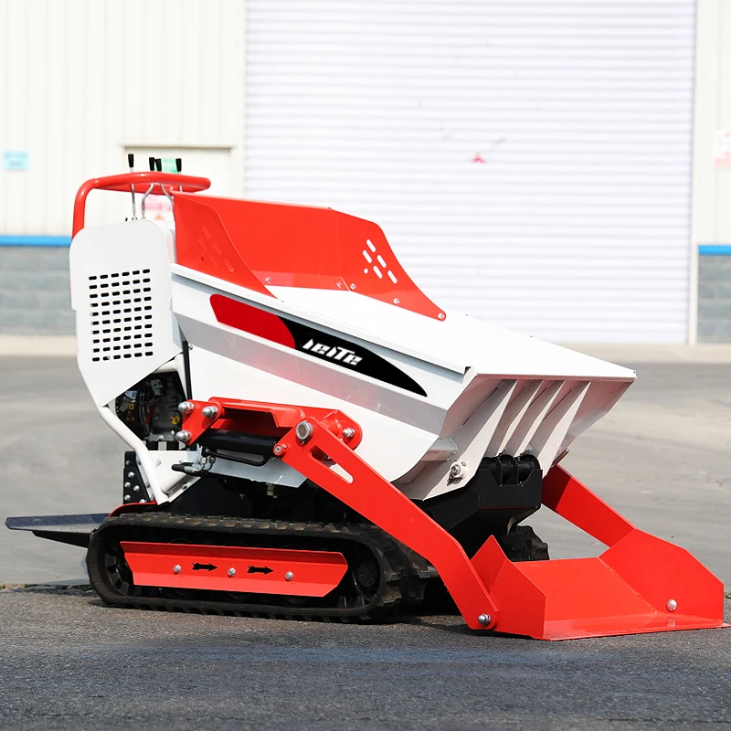 Factory Customized Delivery Full Hydraulic 500Kg Load Capacity 212Cc 7Hp Gasoline Engine Powered Barrow, Mini Track Dumper Price