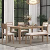 Kitchen Dining Table Set for 6, Classic and Traditional Style 6 - Piece Dining Set, Includes Dining Table, 4 Upholstered Chairs 1