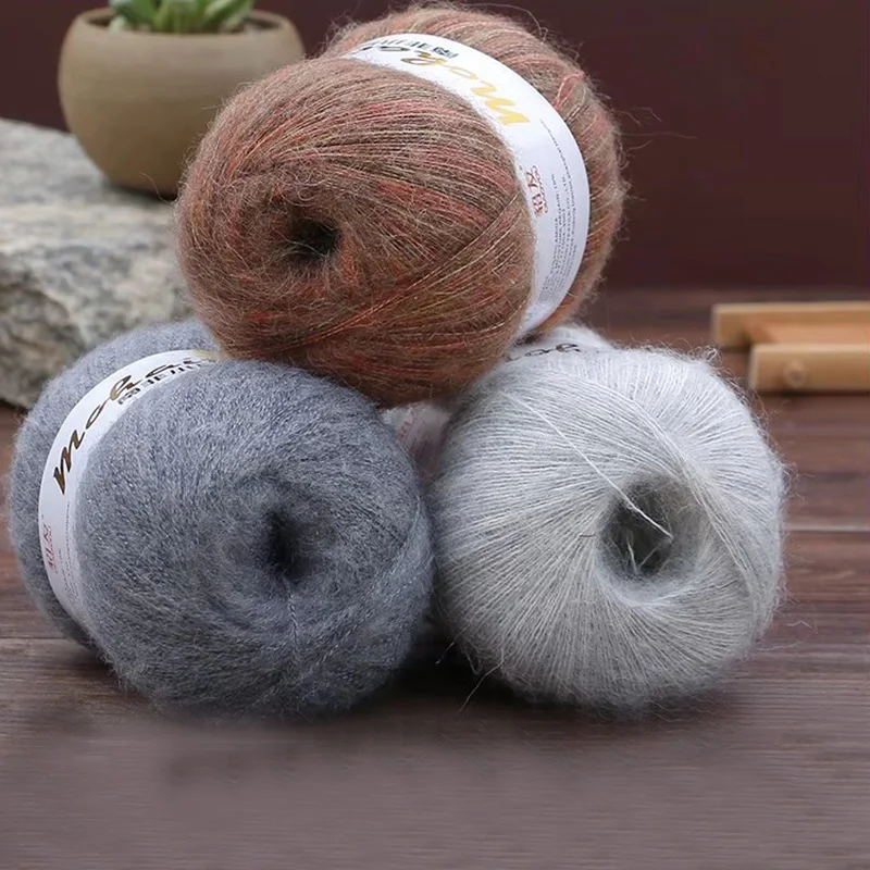 50/roll Plush Alpaca Mohair Wool Yarn for Knitting Thin Crochet Thread Knitting Scarf Baby Sweater Summer Soft Warm Lanas 4