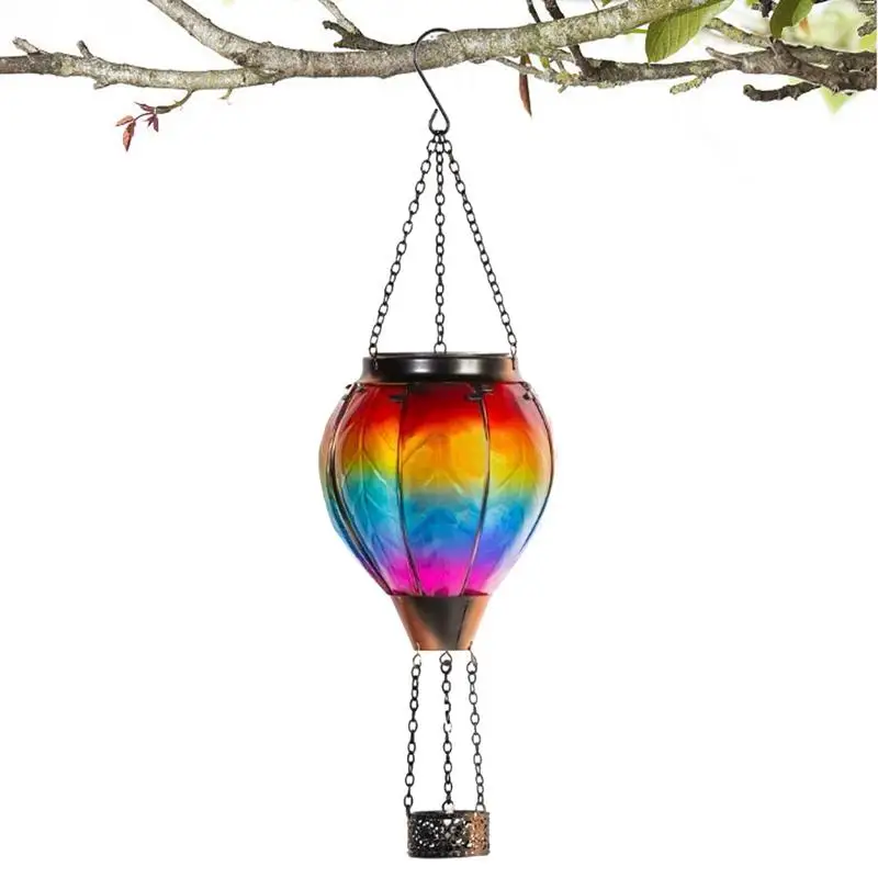 

Solar Hot Air Balloon Light Outdoor LED Flame Appearance Hanging Lantern Colorful Outdoor Hangings Waterproof Decorative Lights