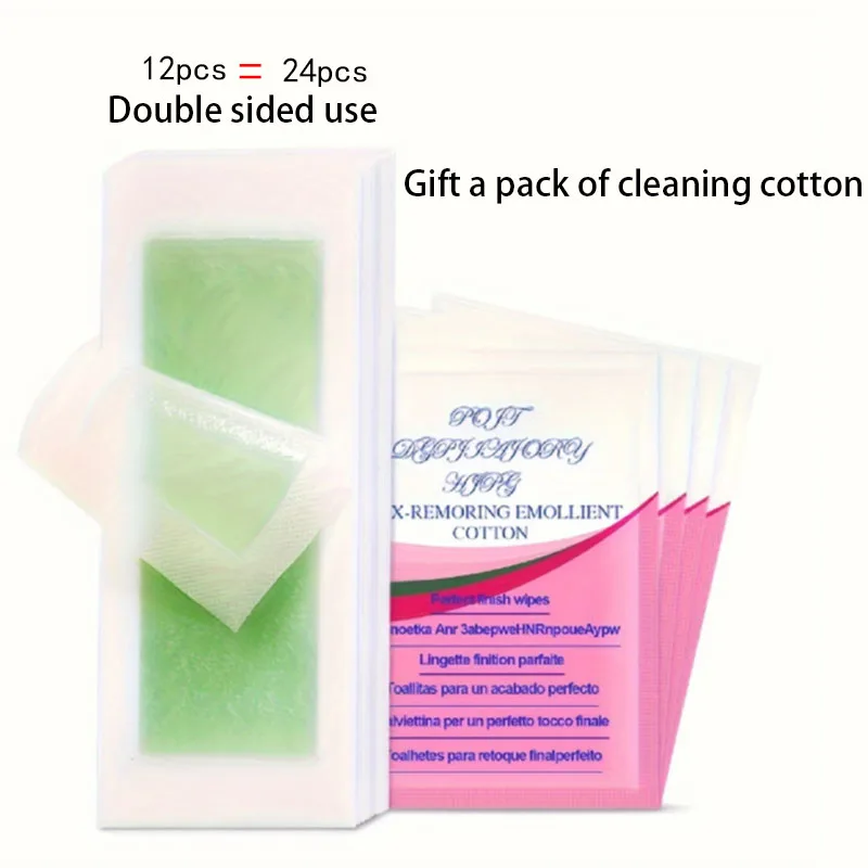 Anglearea Facial Lip Wax Strips 12 pcs equals 24 pcs Double sided use For Face Chin Upper Lip Eyebrow Beard Hair Removal depilatory wax strips