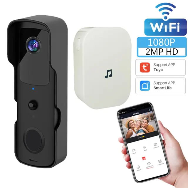Smart Tuya WIFI Doorbell HD 1080P Video Outdoor Wireless Home Door Bell Waterproof Battery Intercom Speaker Phone Camera