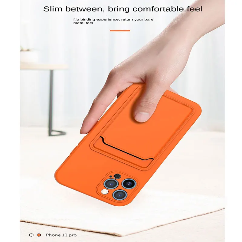 TPU Soft Card Pack Integrated Phone Case For Iphone 12 13 14 15 16 Plus 17 Pro Max Frosted Back Panel Skin Feeling Phone Cover 3