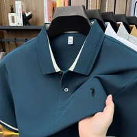 Polo brodé de luxe en coton 100% pour homme – Nouveau modèle décontracté et élégant à manches courtes 1