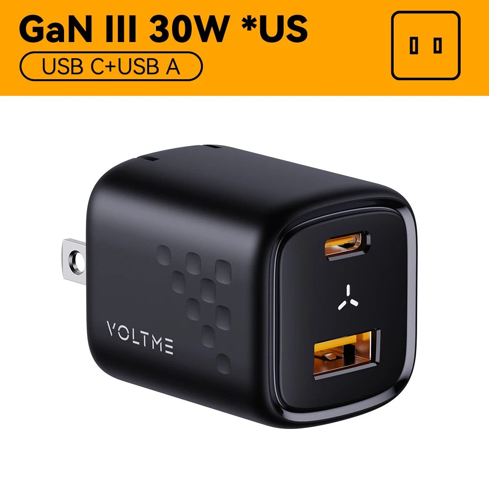 Tanie VOLTME 30W GaN ładowarka USB A + USB C ładowarka sklep