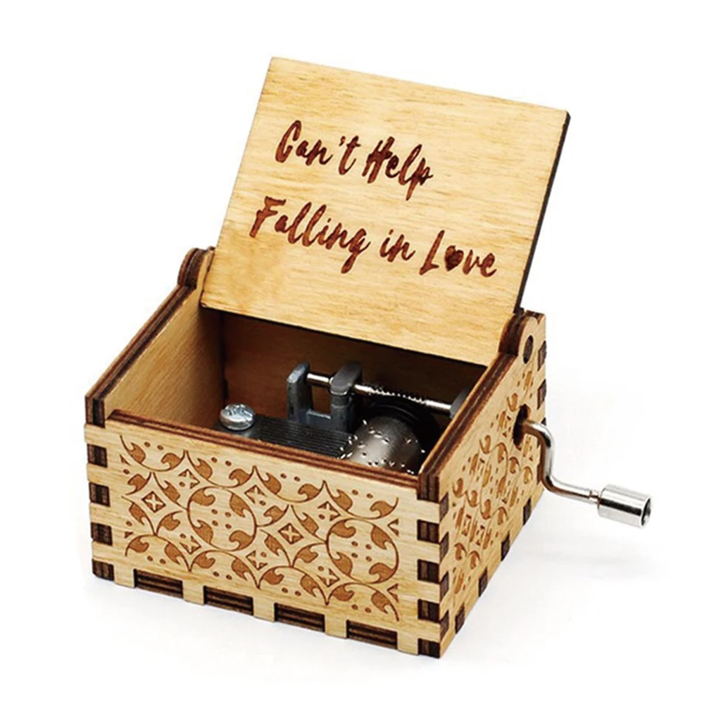 Vintage Wooden Music Box Beauty And Beast Romantic La Vie En Rose Music Box Valentine's Day Gift 4