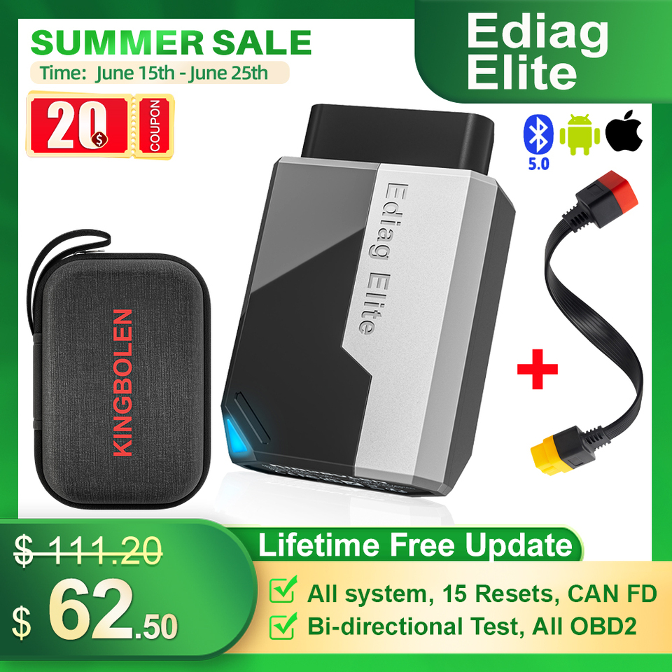 2025 New KINGBOLEN Ediag Elite Lifetime free Car Diagnostic Tools All system 15 Resets Bi-directional Auto Scanner OBD2