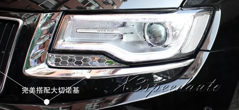 

Бесплатная доставка, Хромированная передняя головка, фонарь, обшивка для Jeep Grand Cherokee 2014-2019