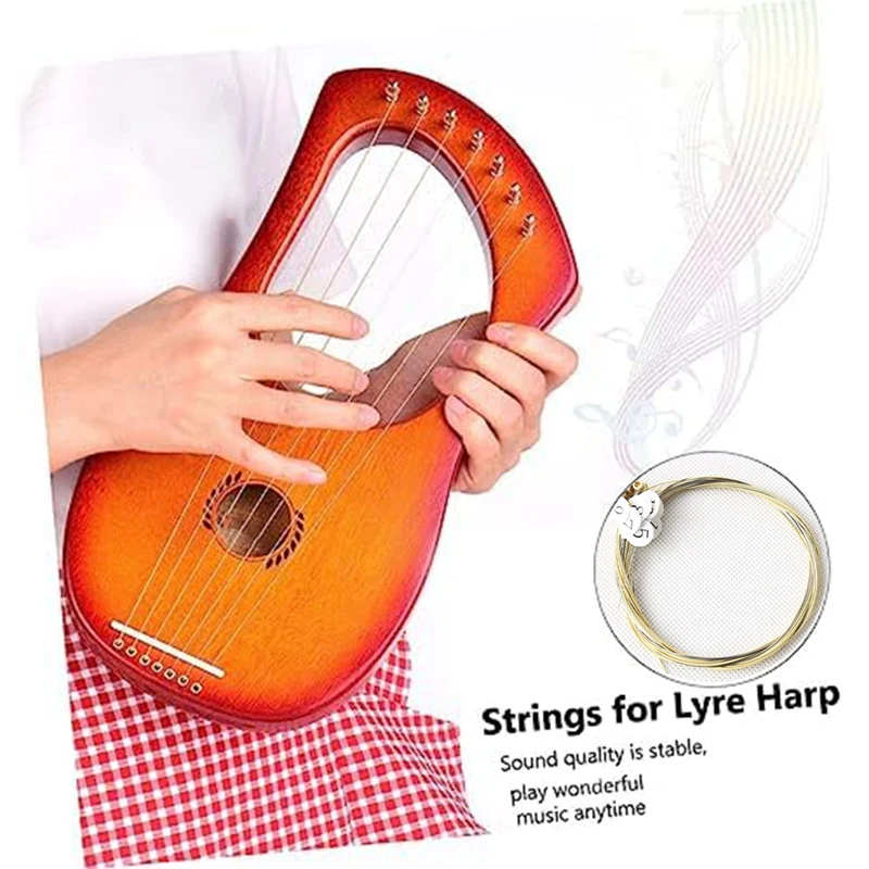 

Набор из 16 шнурков Lyre Harp, запасные части, аксессуары, металлическая струна для Lyre Harp