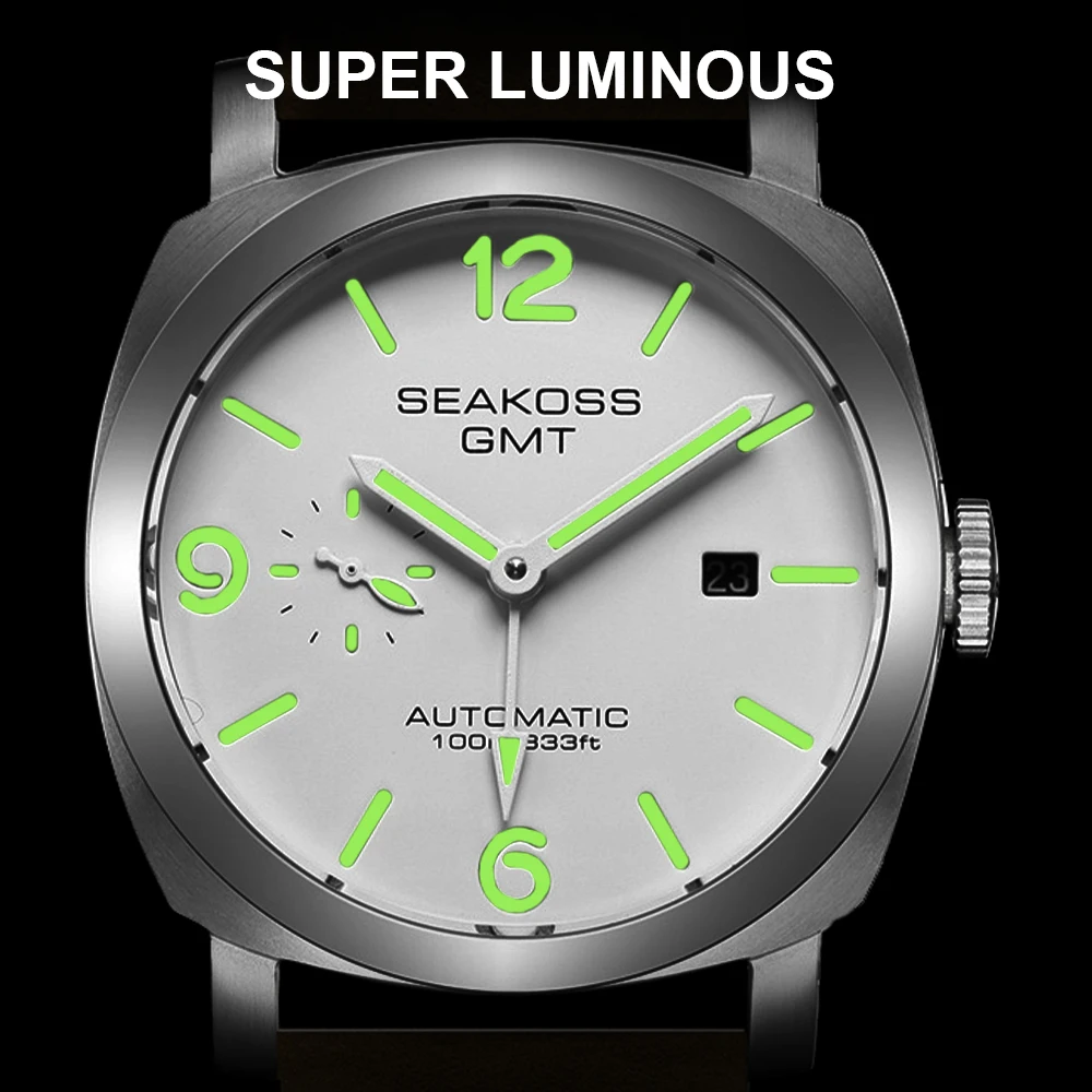 10Bar GMT Diving Automatic Mechanical Watch Men 1963 Seagull 2557 Movement Super Luminous Calendar Sapphire Wristwatches