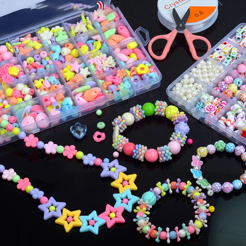 GirlsDIYBeadSetJewelryMakingKitforKidsGirlPearlBeadsfor