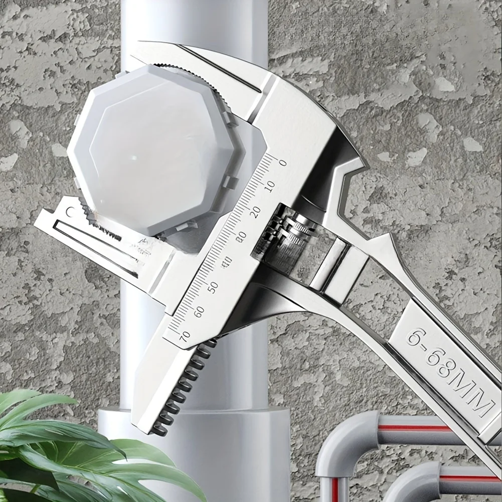 1-teiliger Schraubenschlüssel mit großer Öffnung, multifunktionaler verstellbarer Schraubenschlüssel für Küche, Badezimmer, manuelle Bedienung, ergonomisches Design – Detail 2