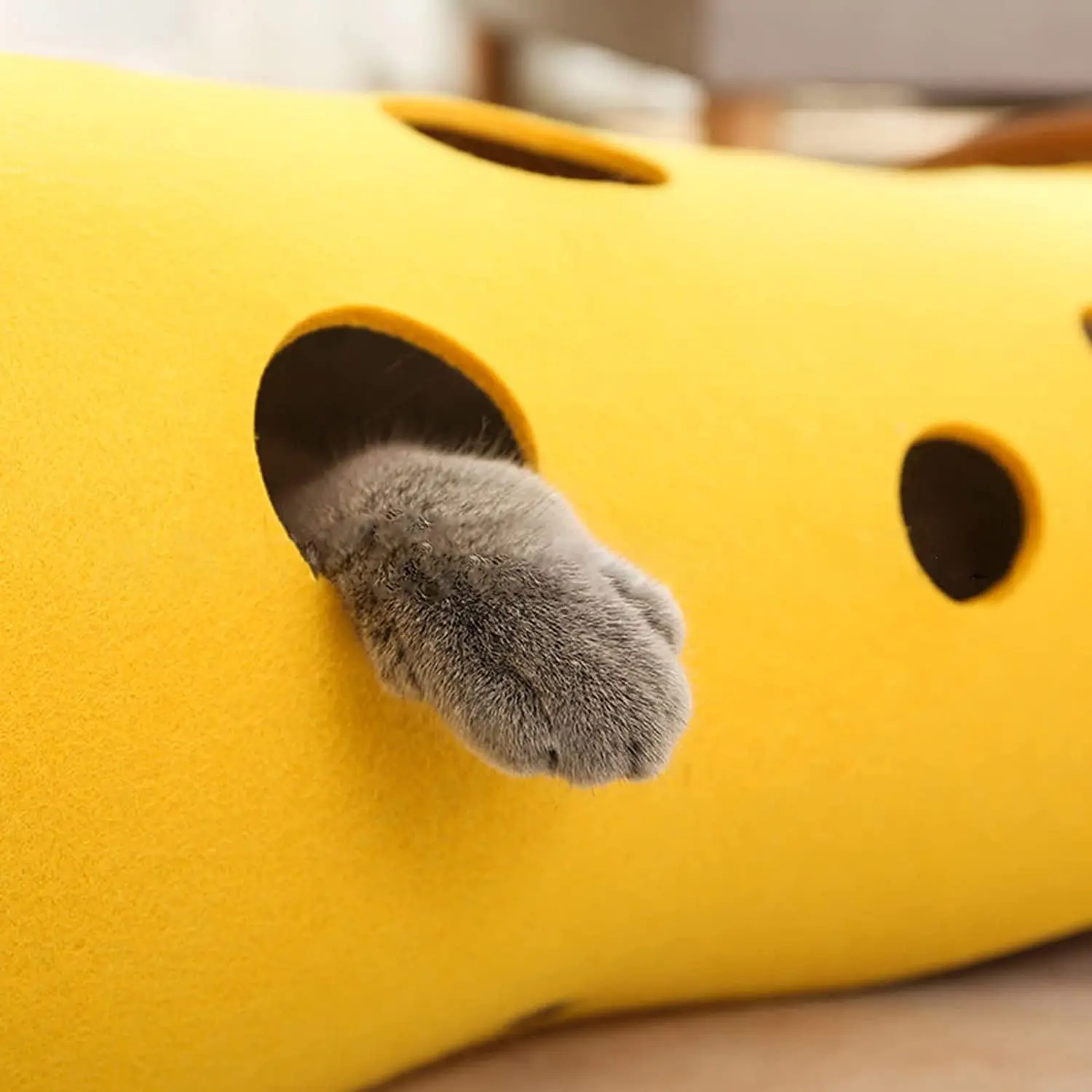Pet Bed Cat Tunnels Bed Foldable Tunnel Tube with Holes DIY Cats Play Mat Activity Rug Toy