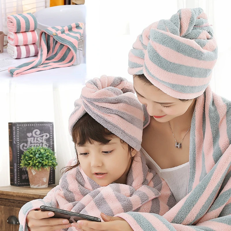 aftrekken bereiden bord Haar Handdoek Baden Gestreepte Tulband Microfiber Haardrooginrichtingen  Badmuts Vrouw Meisjes Spa Wrap Quick Aabsorbent Snelle Haar Handdoek| | -  AliExpress