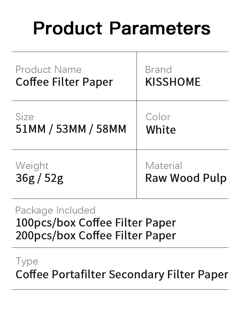 Kaffeefilterpapier 51 mm 53 mm 58 mm Einweg-Sekundärwasserfilterpapier mit Aufbewahrungsbehälter Espresso Barista Zubehör – Detail 7