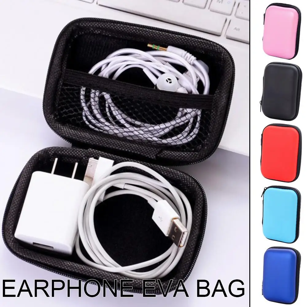 

Mini Square Headphones EVA Storage Box Key Coin Bags Case Waterproof Portable Card Cable Organizer Travel Zippered SD Bag Q9S3